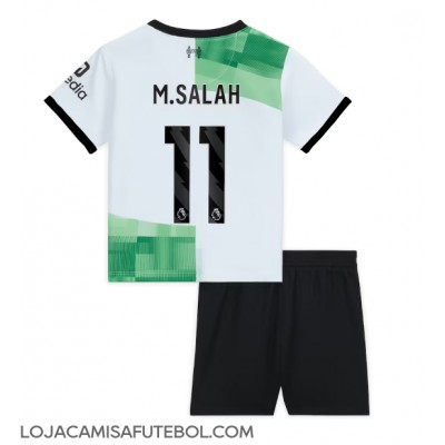 Camisa de Futebol Liverpool Mohamed Salah #11 Equipamento Secundário Infantil 2023-24 Manga Curta (+ Calças curtas)